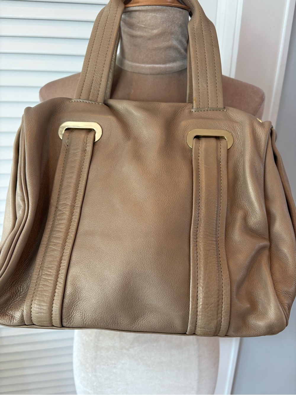 Christopher Kon SoftPebbled Leather Bronze Atelier Satchel